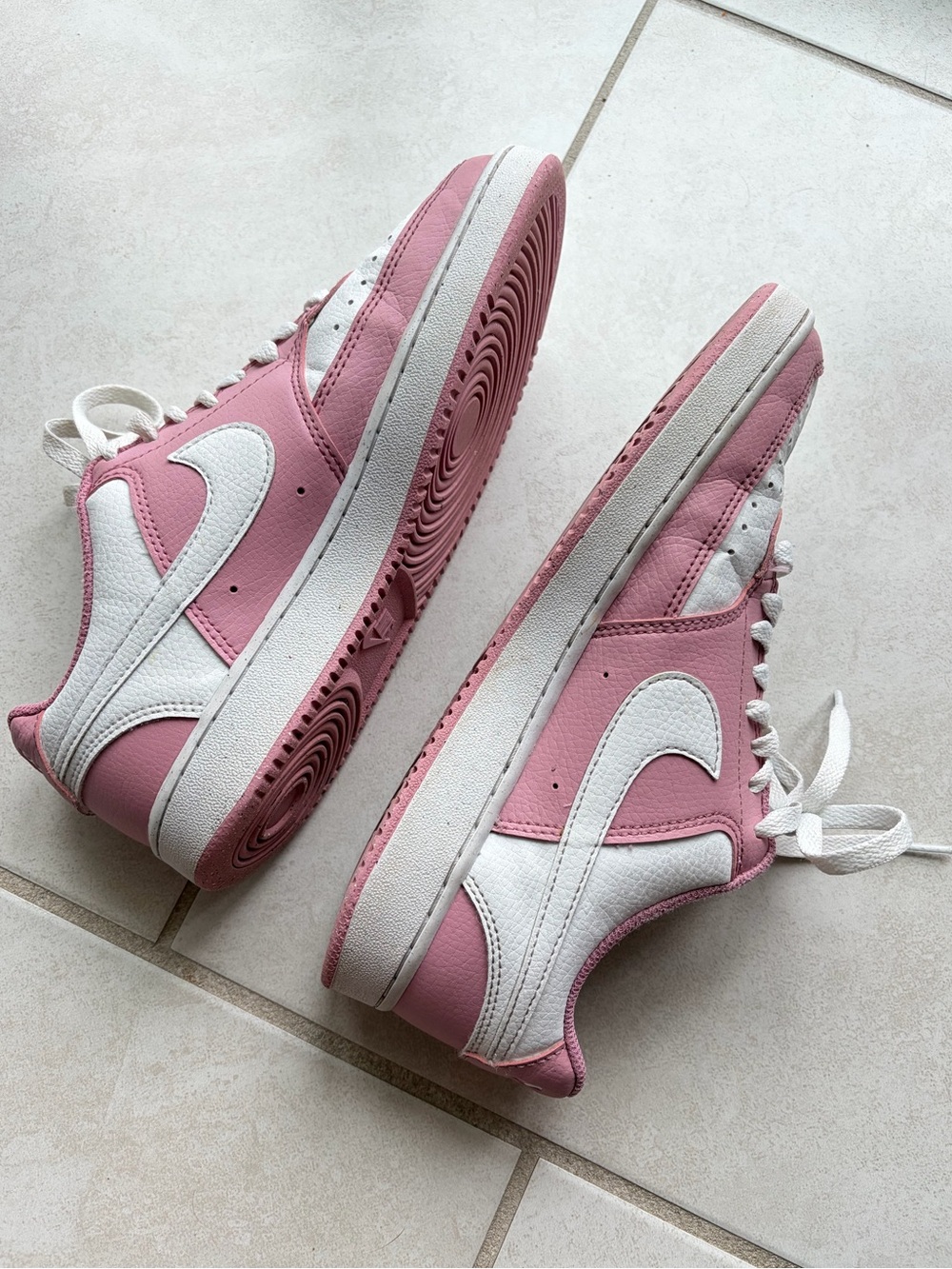Nike Women's Court Vision Low Next Nature in Pink/White - Picture 4 of 7
